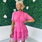 Blake Layered Mini Dress Pink