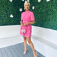 Blake Layered Mini Dress Pink