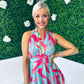 Roisin Layered Midi Dress Multi Aqua