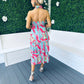 Roisin Layered Midi Dress Multi Aqua