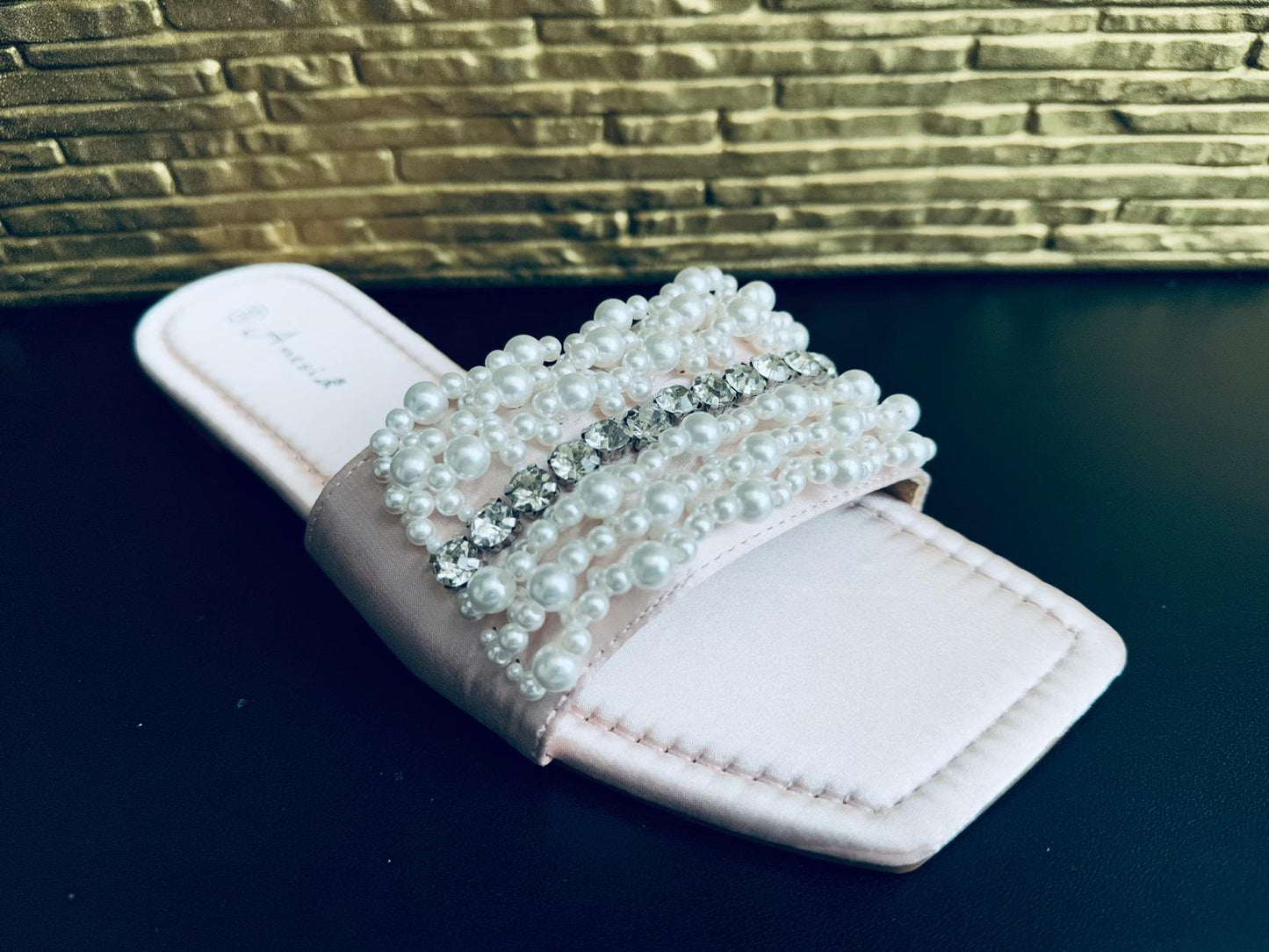Peter Embellished Sliders Blush
