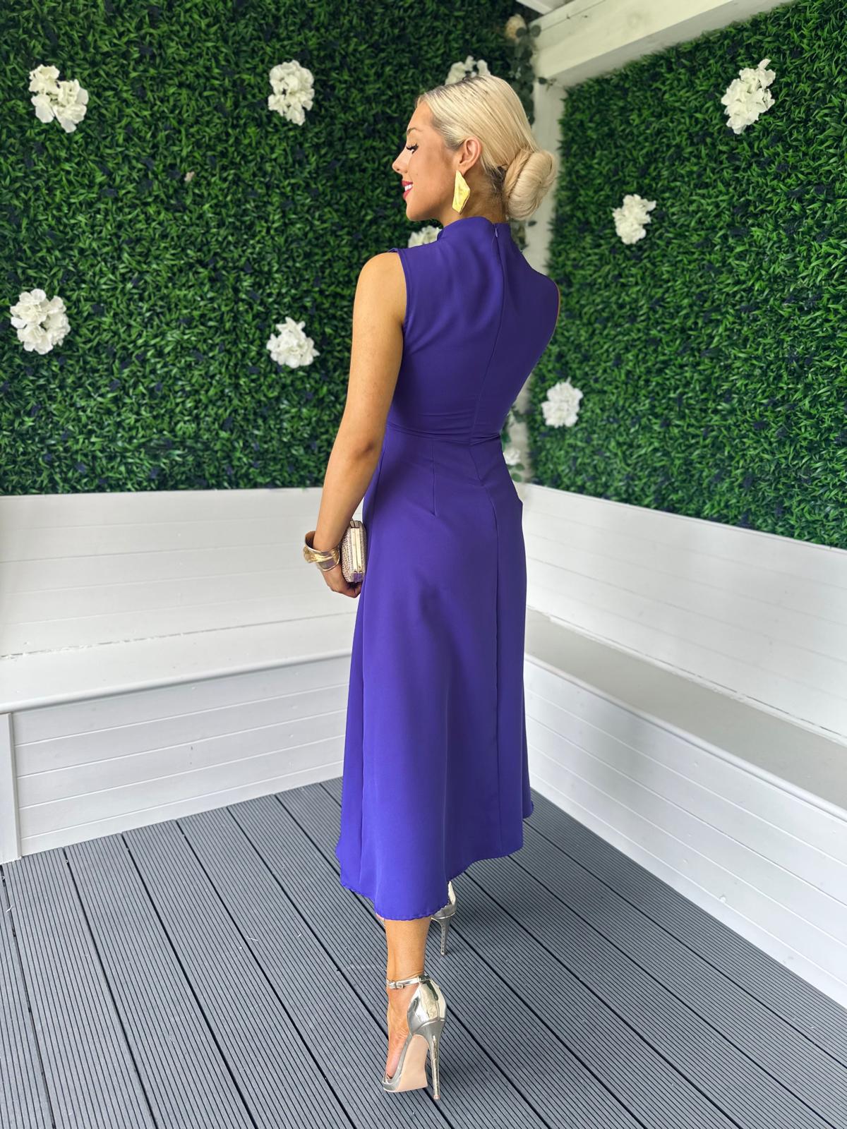 Kole Gathered Occasion Dress Violet