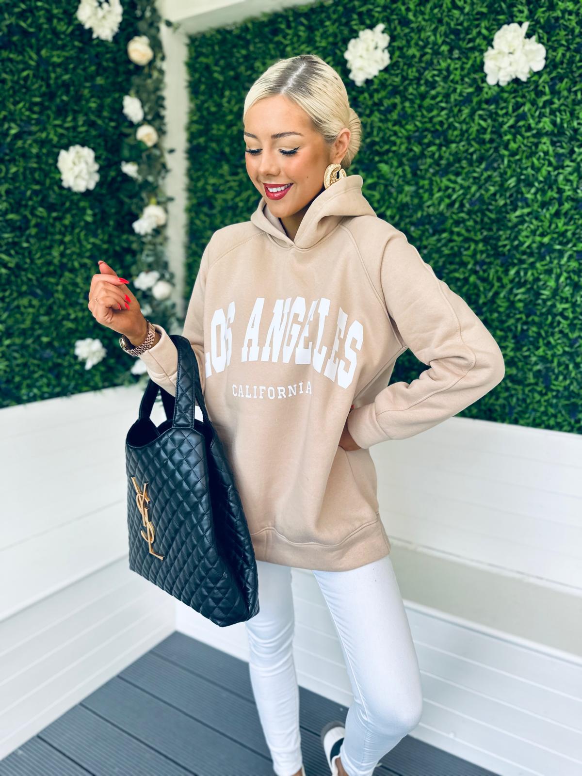 Las Angeles Hoodie Beige