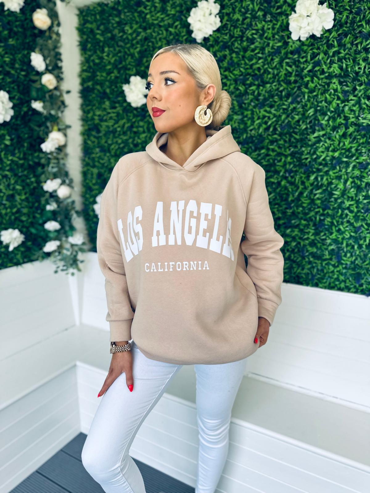 Las Angeles Hoodie Beige