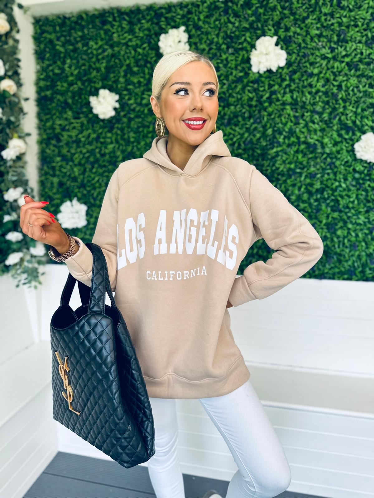 Las Angeles Hoodie Beige