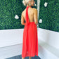 Aoife Halterneck Midi Dress Coral