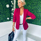 Baily Ruched Sleeve Blazer Wine