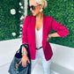 Baily Ruched Sleeve Blazer Wine