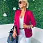 Baily Ruched Sleeve Blazer Wine