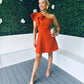 Penelope Occasion Mini Dress Burnt Orange