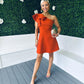 Penelope Occasion Mini Dress Burnt Orange