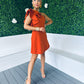 Penelope Occasion Mini Dress Burnt Orange