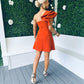 Penelope Occasion Mini Dress Burnt Orange