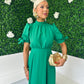 Elizabeth Detailed Occasion Dress Emerald