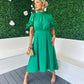 Elizabeth Detailed Occasion Dress Emerald