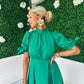 Elizabeth Detailed Occasion Dress Emerald