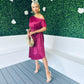 Enya Pleated Occasion Dress Wine