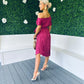 Enya Pleated Occasion Dress Wine