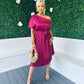 Enya Pleated Occasion Dress Wine