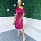 Enya Pleated Occasion Dress Wine