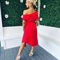 Enya Pleated Occasion Dress Red