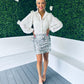 Sarah Sequin Mini Skirt Silver