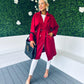 Patricia Belted Longline Coat Ruby