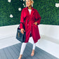 Patricia Belted Longline Coat Ruby