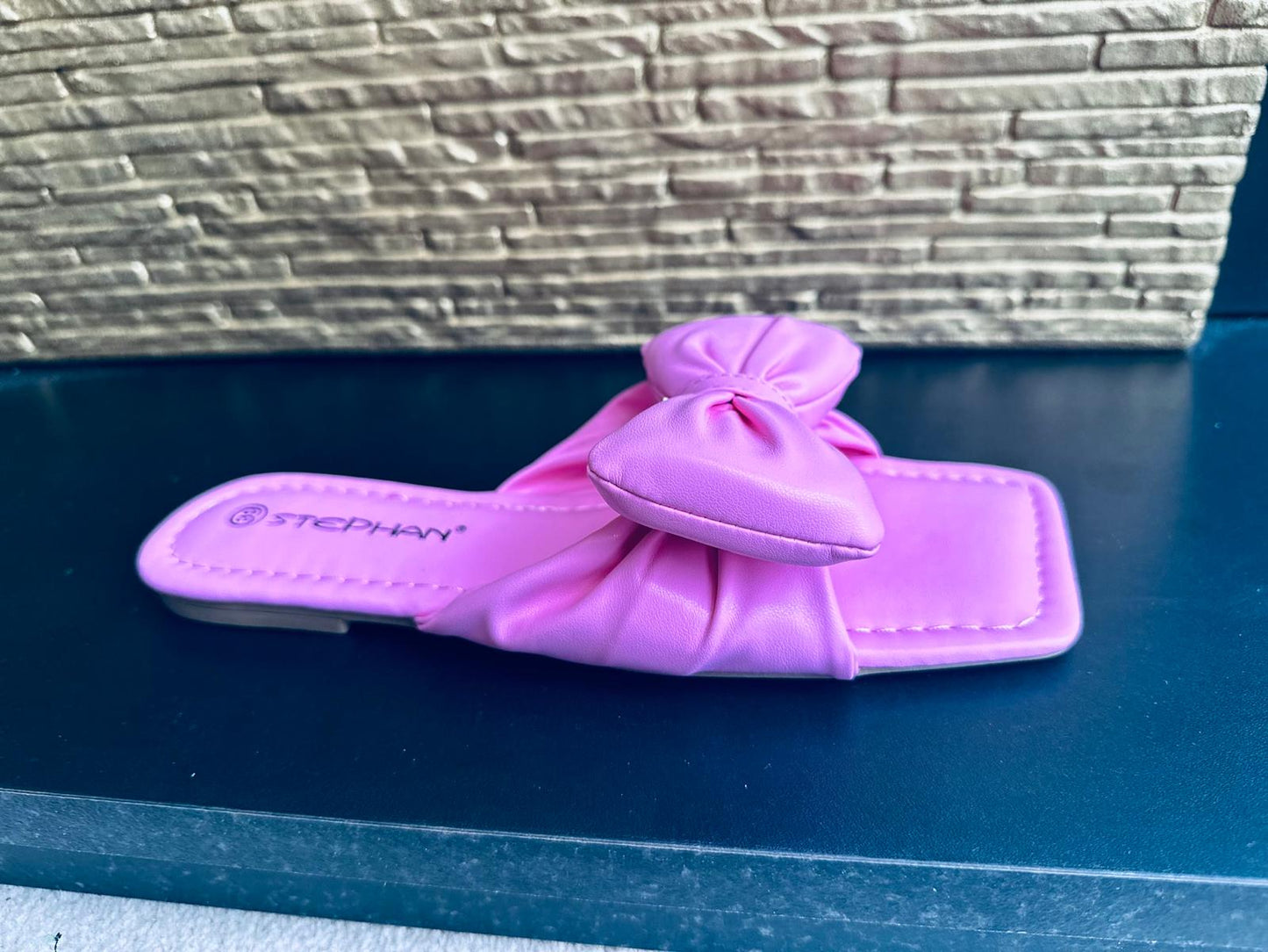 Ada Bow Sliders Pink