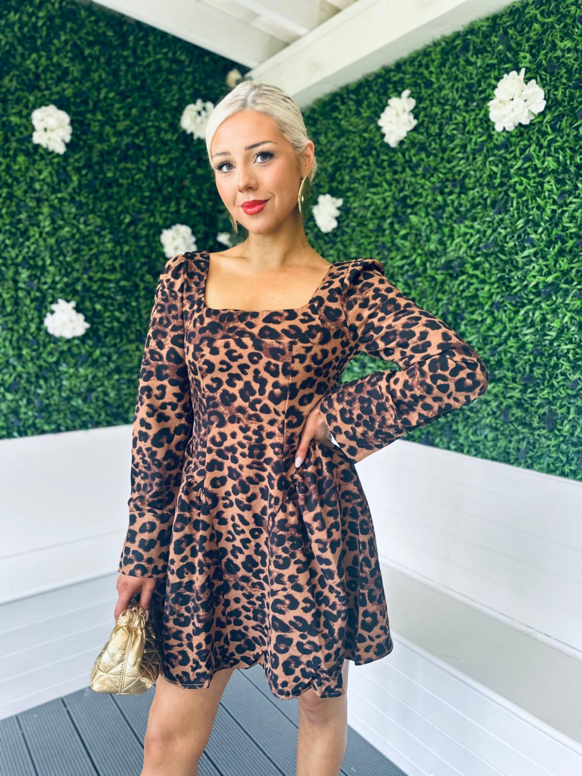 Kendra Mini Dress Leopard