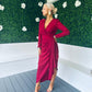 Bria Gathered Maxi Dress Wine