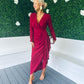 Bria Gathered Maxi Dress Wine