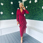 Bria Gathered Maxi Dress Wine