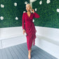 Bria Gathered Maxi Dress Wine