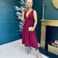 Helen Detailed Occasion Dress Burgundy