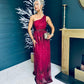 Shauna Sequin Occasion Dress Burgundy