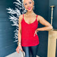 Cassie Sequin Cami Top Red