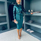 Trinity Sequin Occasion Midi Dress Forest