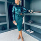 Trinity Sequin Occasion Midi Dress Forest