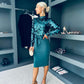 Trinity Sequin Occasion Midi Dress Forest