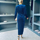 Brianna Embellished Midi Dress Navy