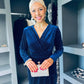 Brianna Embellished Midi Dress Navy