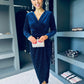 Brianna Embellished Midi Dress Navy
