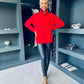 Maeve High Neck Jumper Red