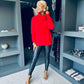 Maeve High Neck Jumper Red