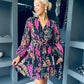 Kim Long sleeve Floral Tiered Mini Dress