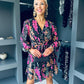 Kim Long sleeve Floral Tiered Mini Dress