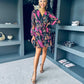 Kim Long sleeve Floral Tiered Mini Dress