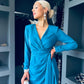 Bria Gathered Maxi Dress Teal