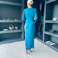 Bria Gathered Maxi Dress Teal